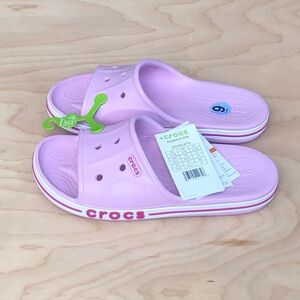 NWT CROCS Bayaband  Pink Slides Womens Size 9 Comfort Femenina Water Resistant.